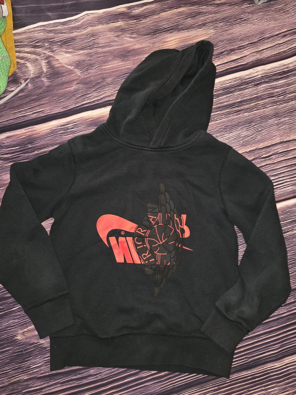 Jordan Kids Black Hoodie with Red Graphic